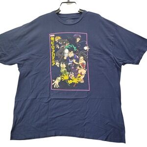 My Hero‎ Academia T Shirt Funimation Anime Graphic Print Navy Blue Mens 3XL